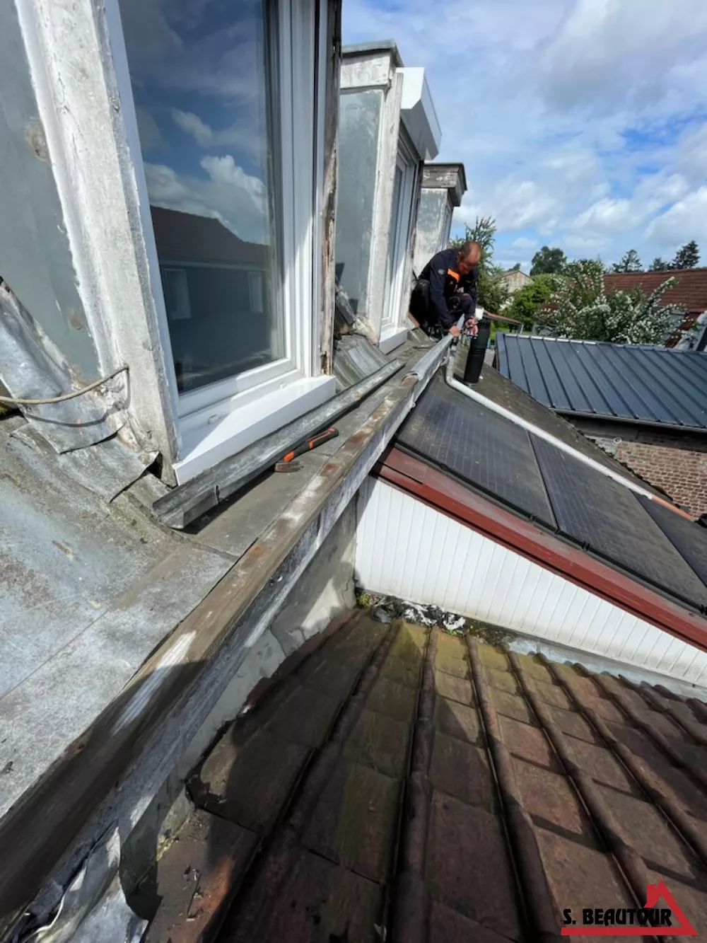 Dépose desna anciens couvre joint de cheneaux/lezennes